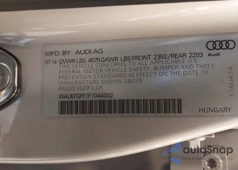 2015 Audi A3 2.0T Premium z USA, uszkodzony, nr VIN WAUEFGFF1F1044002